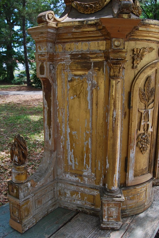 Wood Italian Early 19th C. Monumental Gilt Tabernacle For Sale