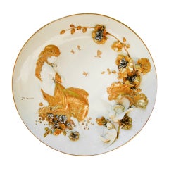 Art Nouveau Charger Sculpture signed and dated 1881 Art Nouveau Charger Sculpture signed and dated 1881