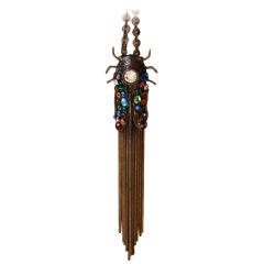 Art Nouveau Cicada Pin on Necklace