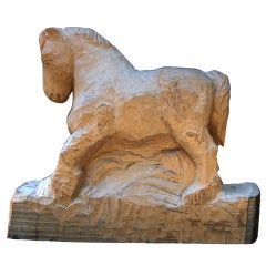 Carved Wood Horse Study