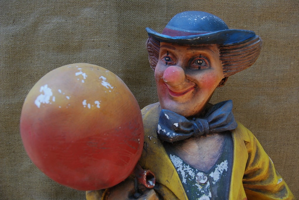 Wonderful Composite Large Clown.  Very intricate and hand painted.