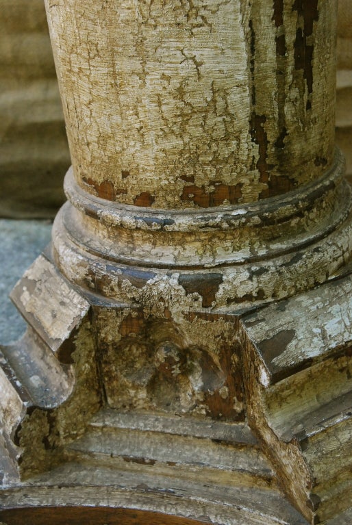 Solid Oak Painted Column Pedestal Stand 1