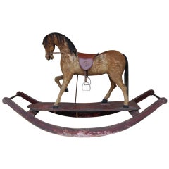 Antique Oversized Victorian Rocking Horse