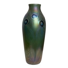 Tiffany Studios Important Peacock Feather Vase