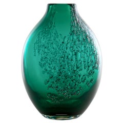 Marinot Green Vase With Silver Oxides