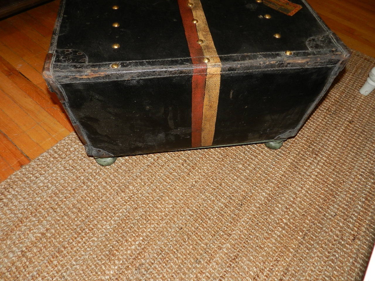 Leather and Canvas Trunk on Stand 2