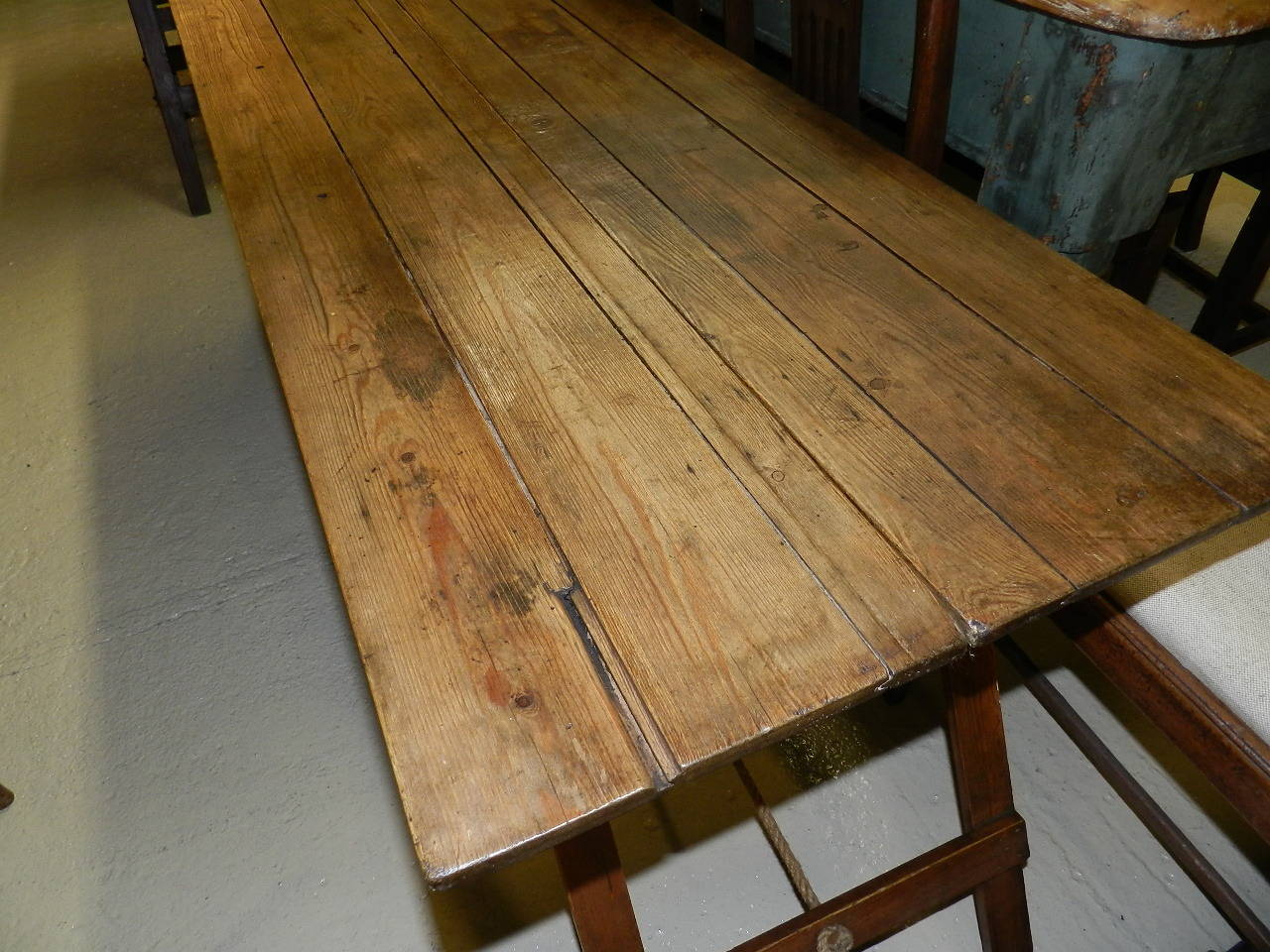 20th Century Pine Trestle Table