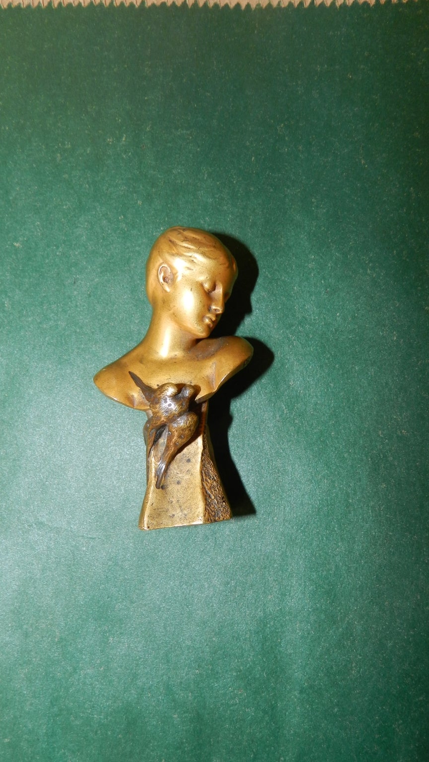 A 19th Century Gilded Bronze French Stamp by Auguste Peiffer