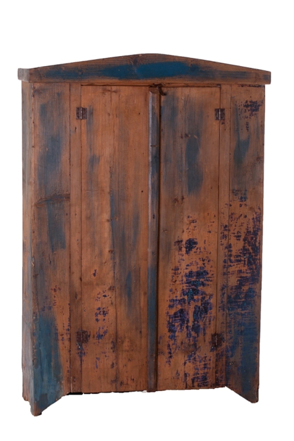 Original Blue Painted Antique Pine Cupboard