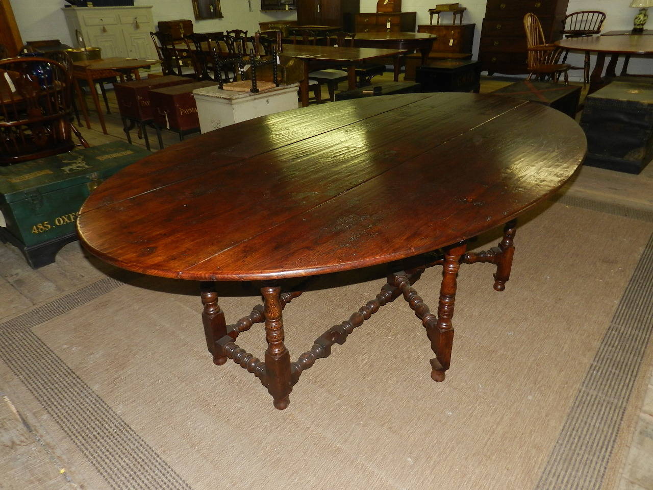 Scottish Oak Wake or Hunt Dining Table For Sale