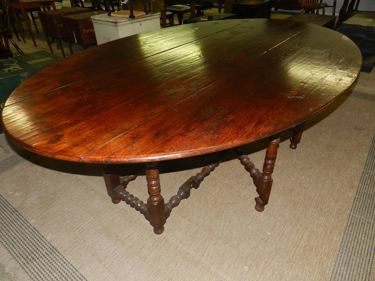 Oak Wake or Hunt Dining Table For Sale 1