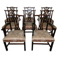 Set of Eight Mahogany Chippendale Chairs