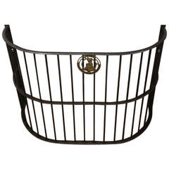 Wrought Iron Nursery Fender with Decorative Brass Plaque