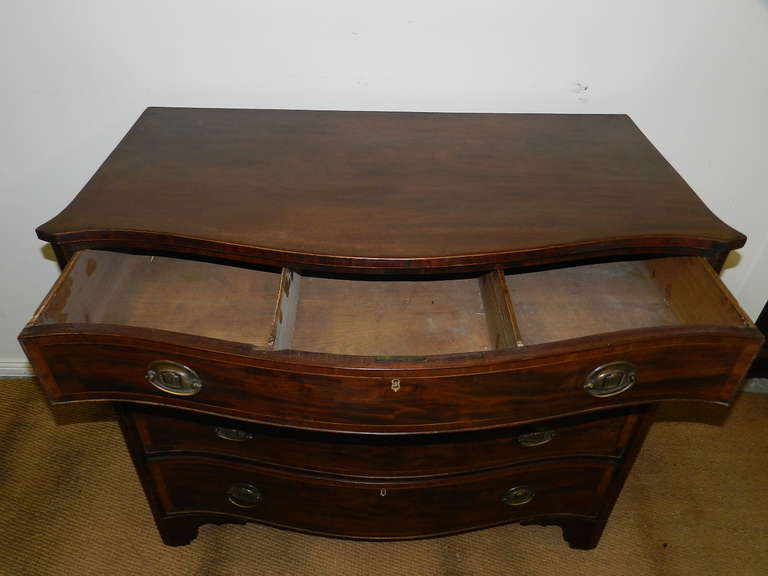 George III Mahogany Serpentine Chest In Good Condition In Millwood, VA