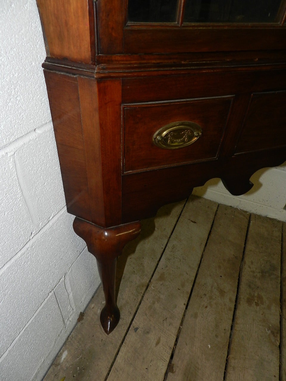 Hand-Crafted Mahogany Corner Cupboard on Stand