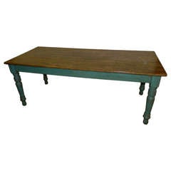 Scrub Topped Farm Table with Original Paint