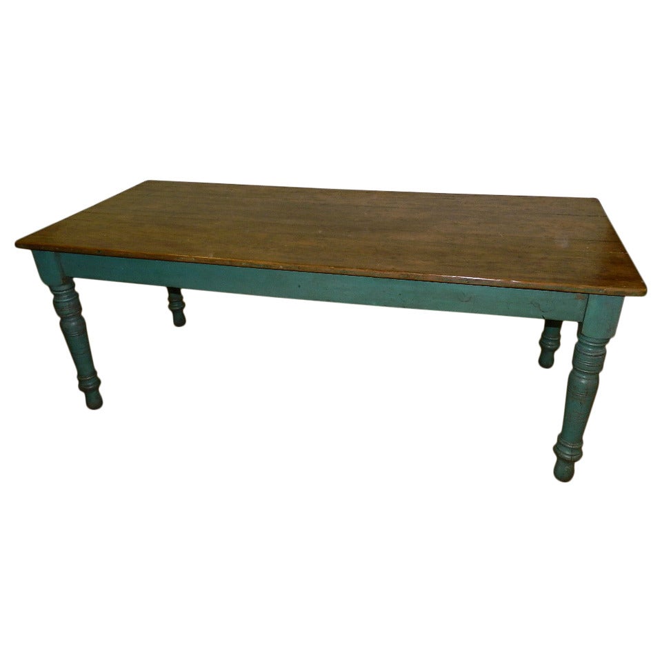 Scrub Topped Farm Table with Original Paint