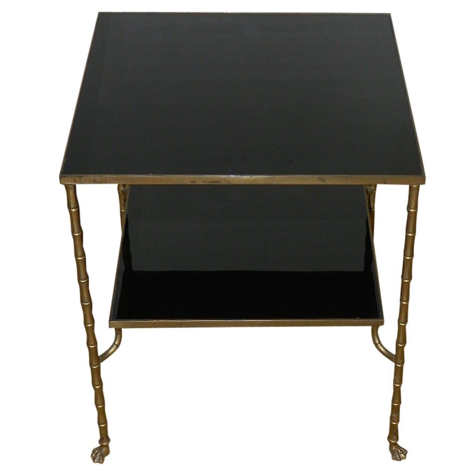 Bronze Effect  Faux Bamboo End Table