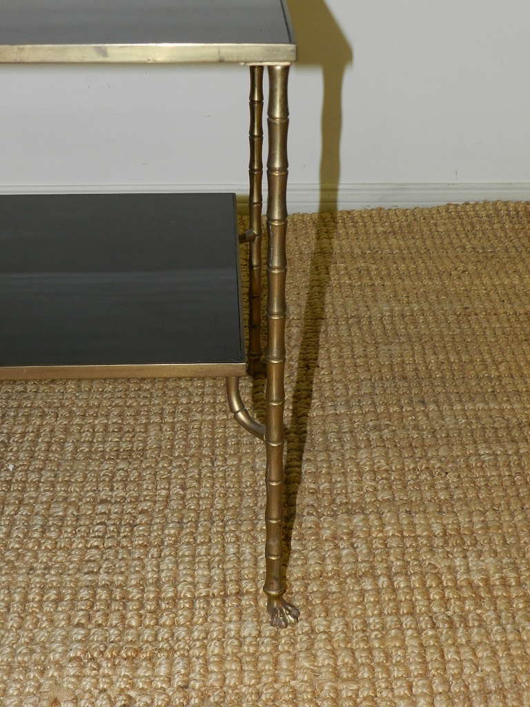British Bronze Effect  Faux Bamboo End Table