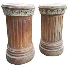 Pair of Pottery Columns