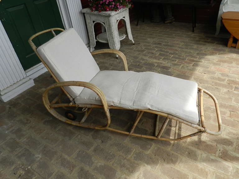British Bamboo Lounger For Sale