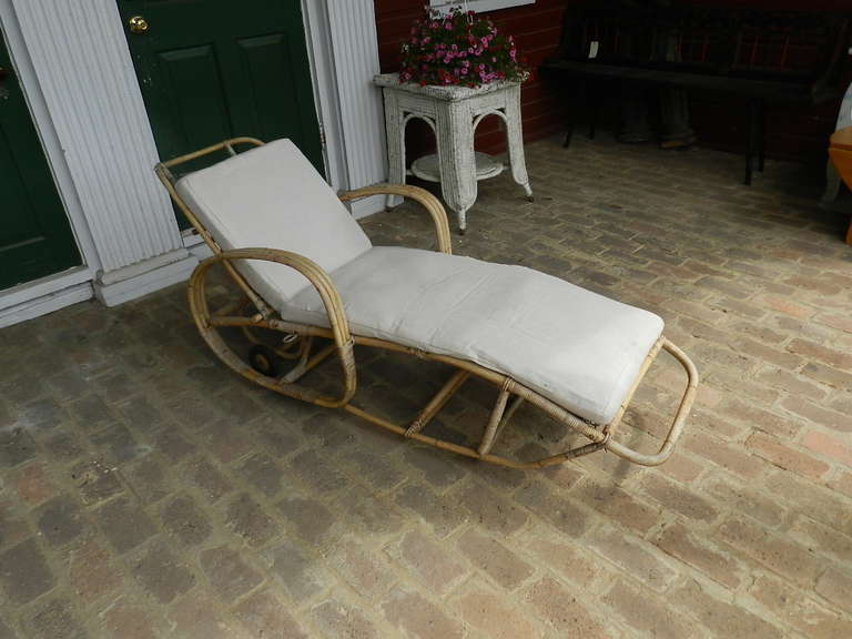 Late 20th Century Bamboo Lounger For Sale