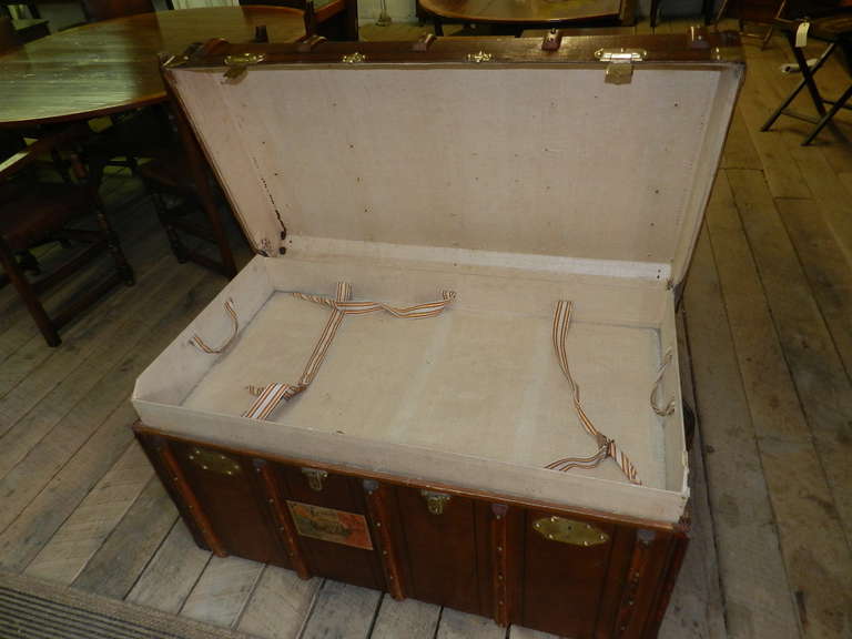 20th Century French Oak Travelling Trunk