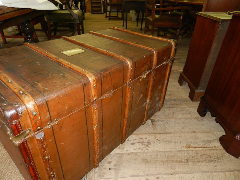 French Oak Travelling Trunk In Excellent Condition In Millwood, VA