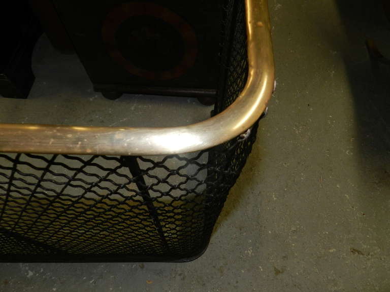 Brass and Iron Fire Fender, 1870 In Excellent Condition In Millwood, VA