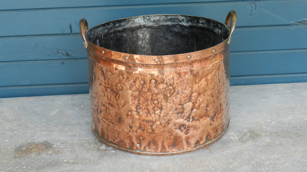 Antique Copper Log Bucket at 1stDibs