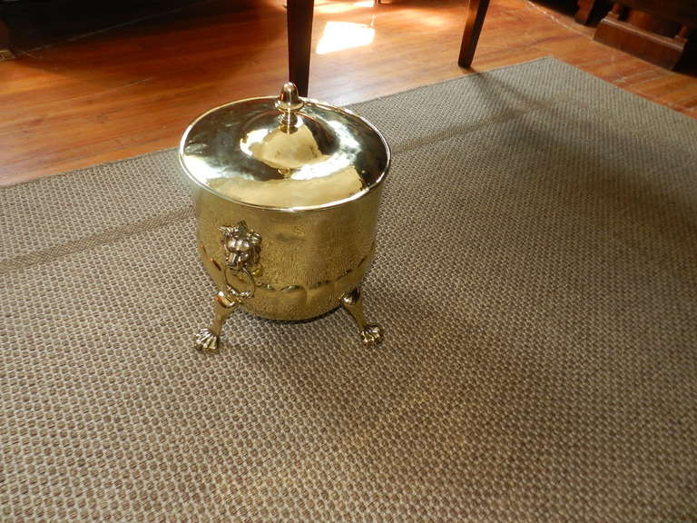 20th Century Brass Bucket with Lid