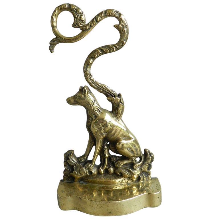 Brass Dog Doorstop at 1stDibs