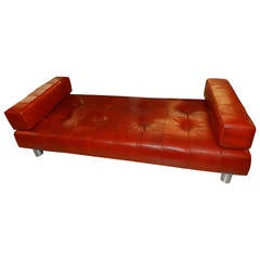Leather and Chrome Sofa