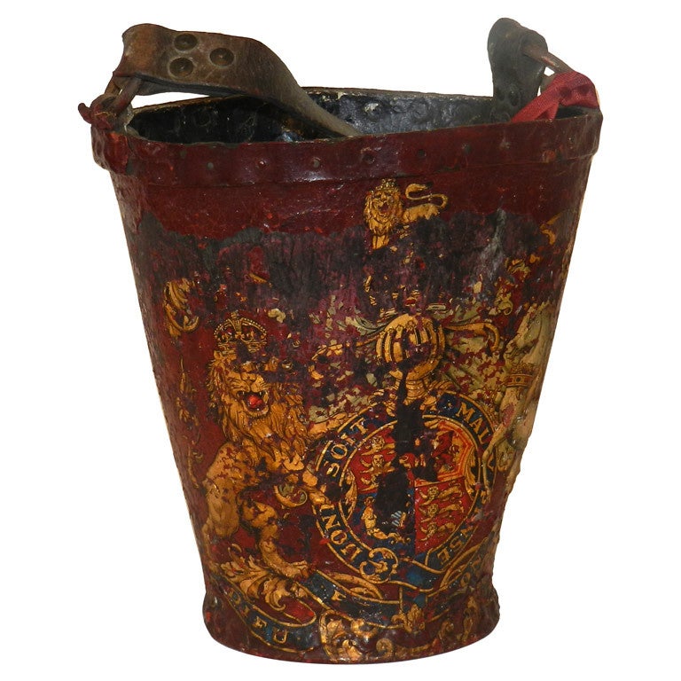 Antique Leather Fire Bucket at 1stDibs