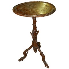 Antique Black Forest Carved Pedestal Table