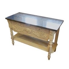 Antique Polished Granite  Topped Gesso Table