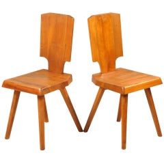 A Pair of s28 chairs by Pierre Chapo. circa 1970