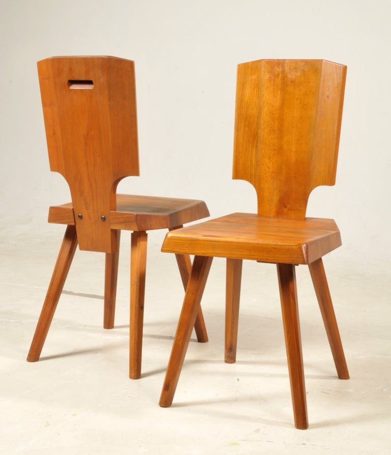 A Pair of s28 chairs by Pierre Chapo. circa 1970