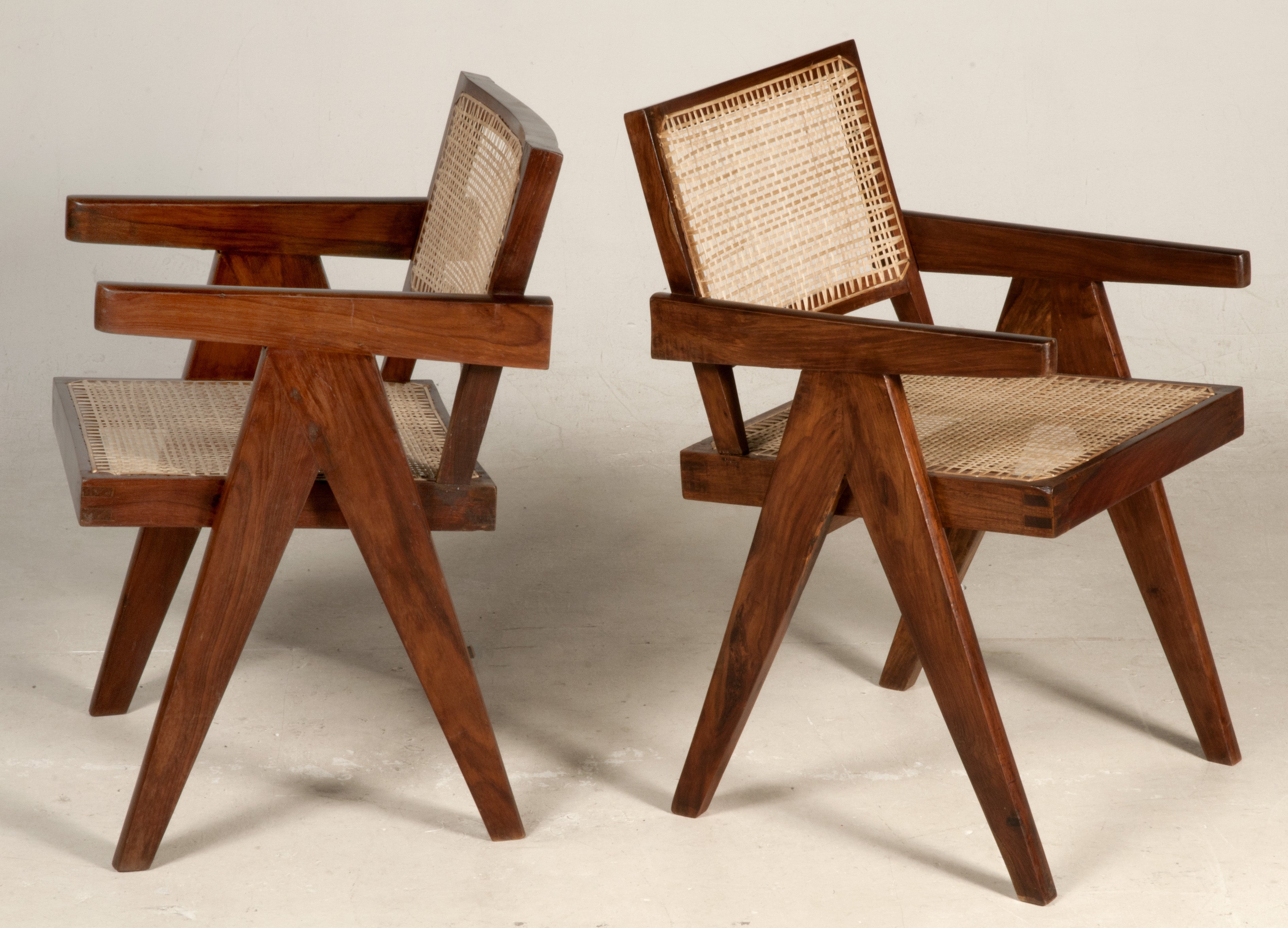 A pair of "easy" armchairs by Pierre Jeanneret