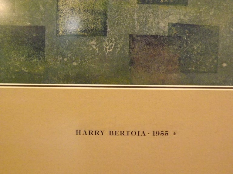 American Harry Bertoia Multicolored Monotype in Silvered Frame For Sale