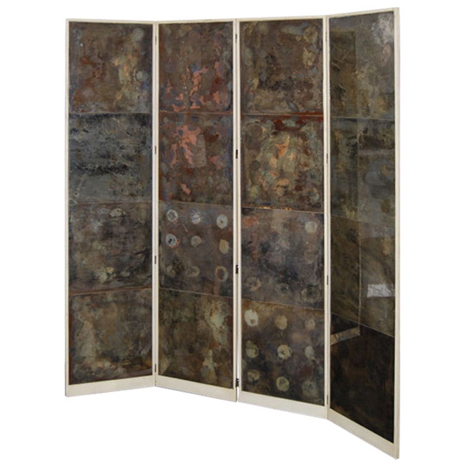 Samuel Marx Oxidized Mirror Screen from the LeRoy Estate For Sale