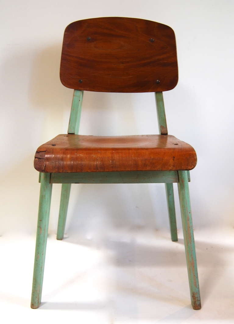 Mid-Century Modern Jean Prouvé Wood Chair