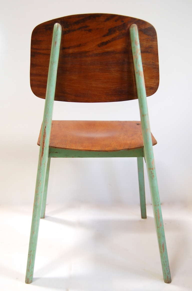 French Jean Prouvé Wood Chair