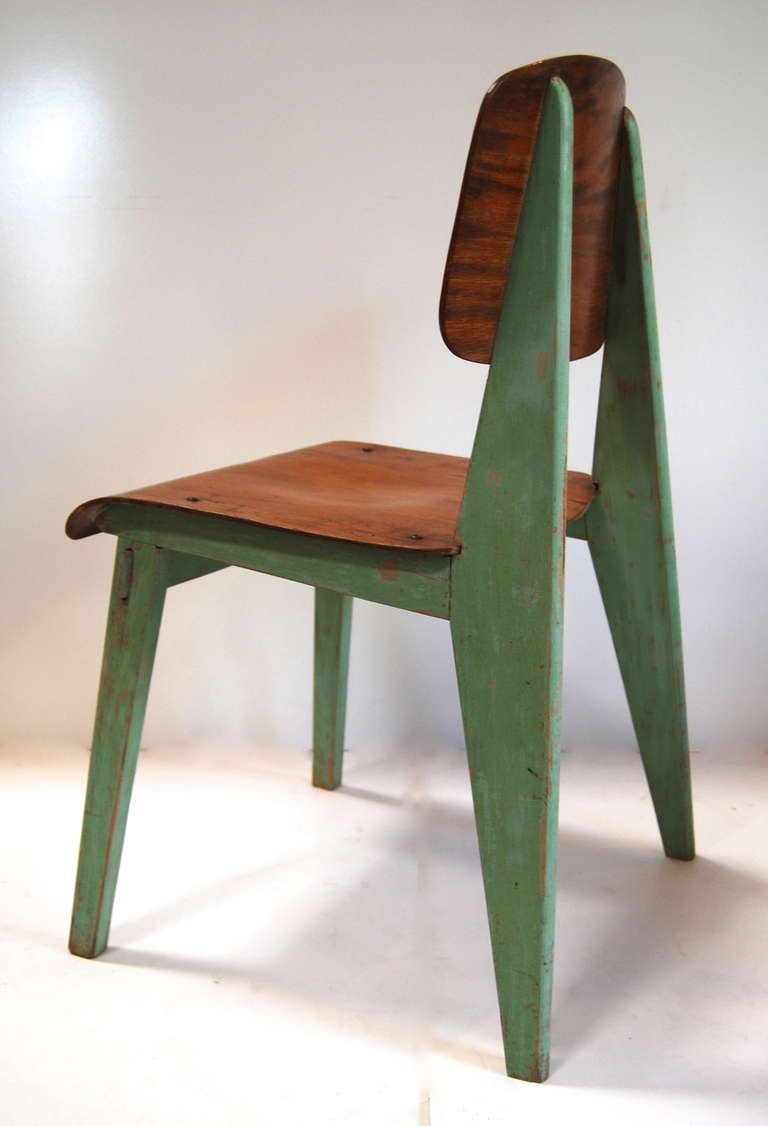 Jean Prouvé Wood Chair In Good Condition In Los Angeles, CA