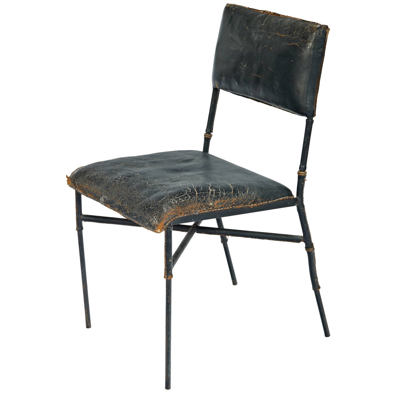 Jacques Adnet Occasional Chair with Heavy Patina