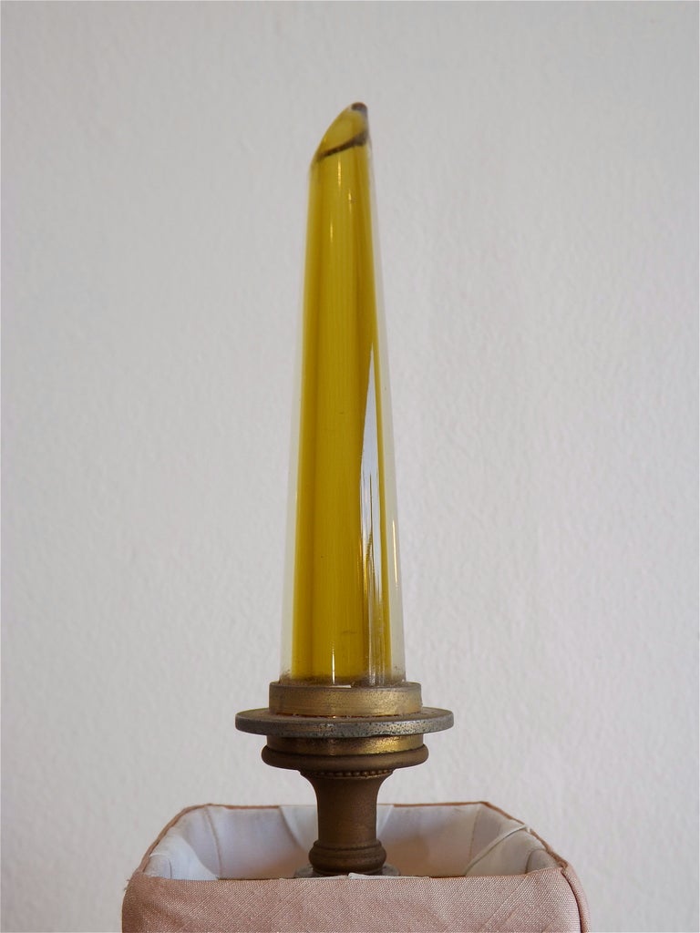 Rare Gio Ponti for Del Campo Enamel Lamp with Venini Glass Finial
