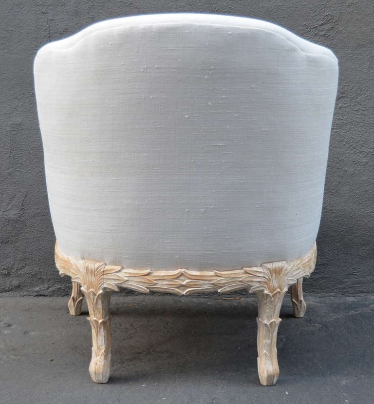 Maison Jansen Lounge Chair with Beautifully Carved Base at 1stDibs