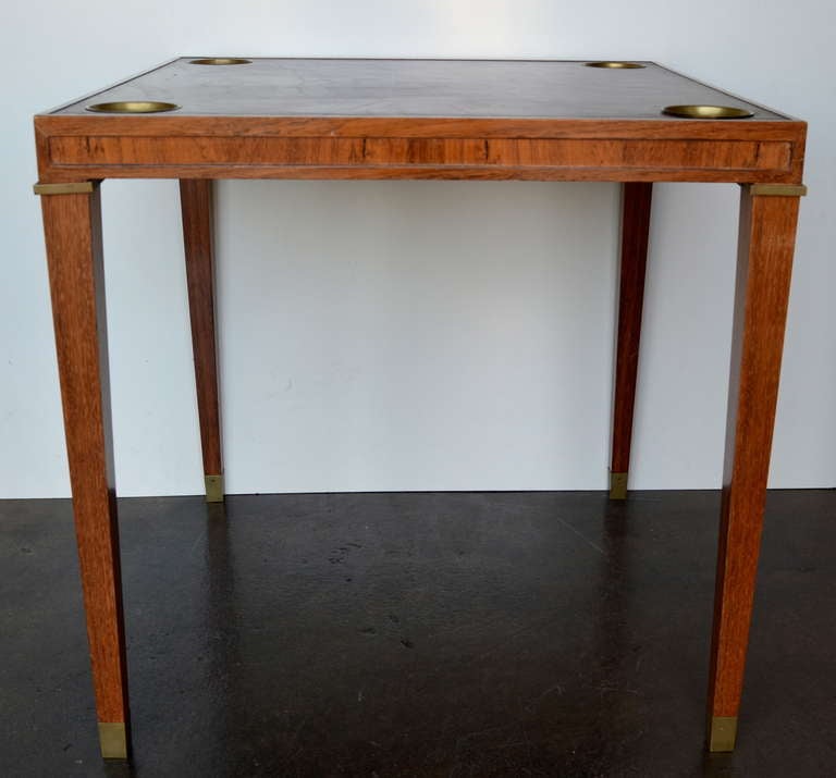 French Jacques Adnet Bronze Mounted Games Table