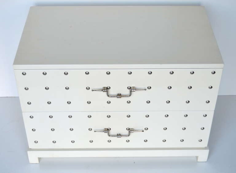 Mid-Century Modern Tommi Parzinger Studded Two Drawer Chest
