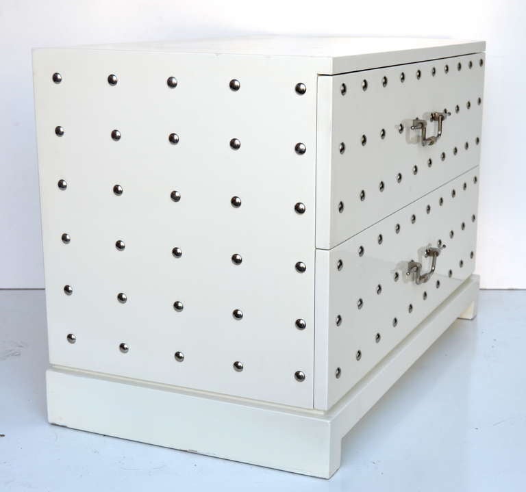 American Tommi Parzinger Studded Two Drawer Chest